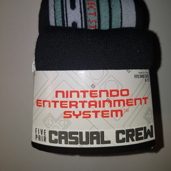 Nintendo mens casual crew socks design set two new - Picture 1 of 4